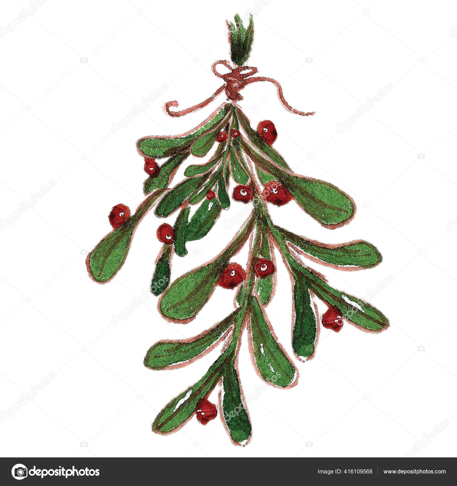 Christmas Mistletoe Cartoon Clip Art Illustration Isolated Background  Poster Postcard Stock Photo by ©JulieVanhaber 416109568
