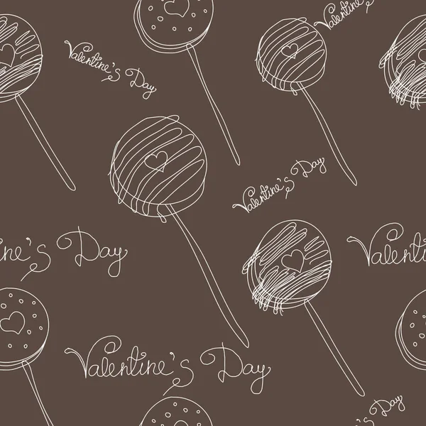Walentynki Bezproblemowy Wzór Słodkie Pyszne Kolekcji Czekolady Pokryte Oreo Pop — Zdjęcie stockowe