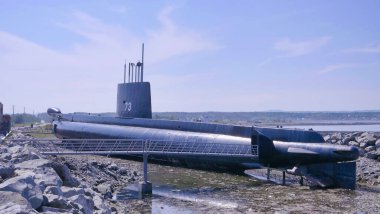 Pointe Au Pere deniz feneri Pointe au Pere şehrinde, Rimouski, Quebec, Kanada yakınlarında.