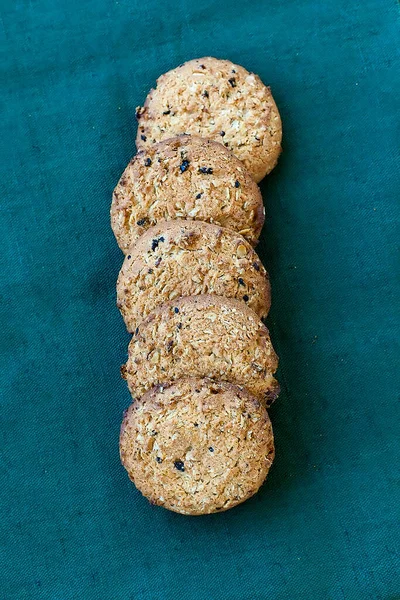 Galletas Chocolate Sobre Mesa Madera Galletas Chocolate Chip Disparado — Foto de Stock