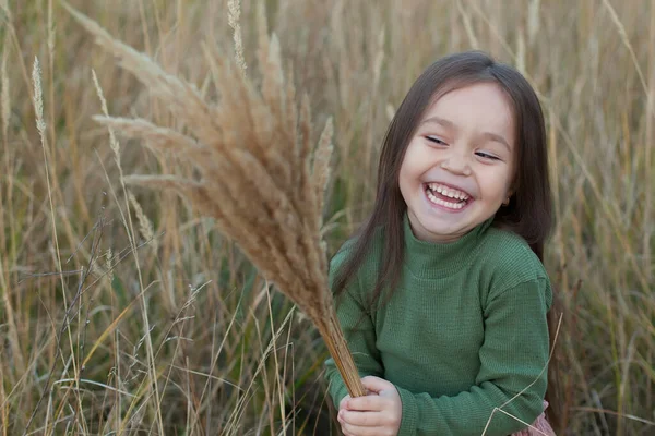 Retrato Uma Menina Bonita Com Cabelos Longos Escuros Parque Menina — Fotografia de Stock