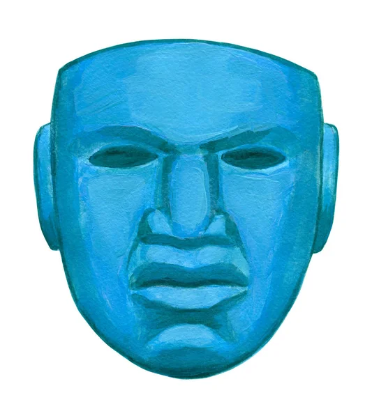 Jade mexikanische alte rutual handgezeichnete maske — Stockfoto