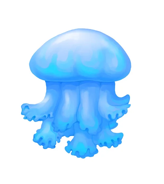 Медузы, нарисованные вручную морскими животными — стоковое фото