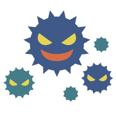 Cold virus with bad face. clipart