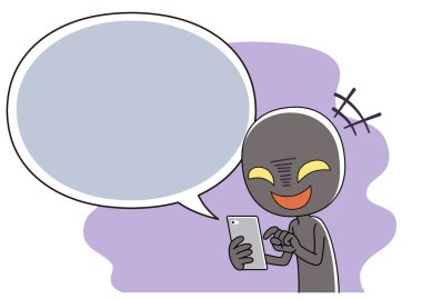 İnternette akıllı telefon kullanarak kötülük yapan biri..