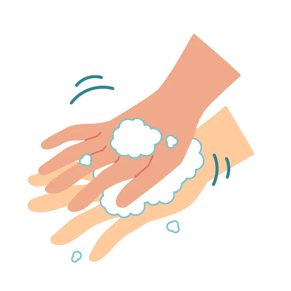 Procedimento Lavagem Das Mãos Esfregue Parte Trás Mão Com Palma — Vetor de Stock