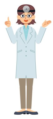 Ayakta duran kadın doktor bir gülümseme ile anlatıyor..