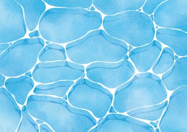 Sallanan su yüzeyinin ferahlatıcı suluboya çizimi, yatay tip.