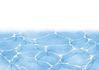 Aşağıdaki sallanan su yüzeyinin suluboya resimli arkaplan çerçevesi.