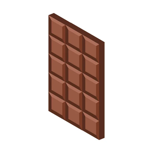 Barra de chocolate sobre fondo blanco. Ilustración vectorial en estilo isométrico de moda. EPS 10 . — Vector de stock