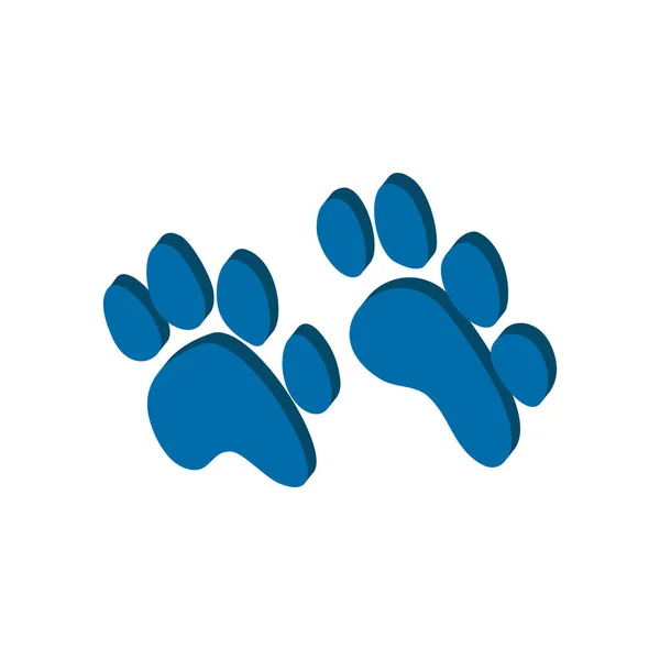 Isométrico de cão ou gato pata sobre fundo branco. Ilustração vetorial. EPS 10 . —  Vetores de Stock