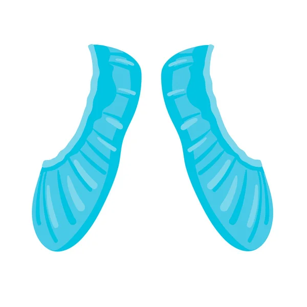 Cubiertas de zapatos para higiene personal. Azul. Ilustración vectorial — Vector de stock