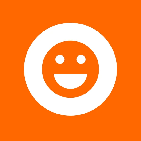 Segno di emoticon sorridente. In cerchio bianco su sfondo arancione. — Vettoriale Stock