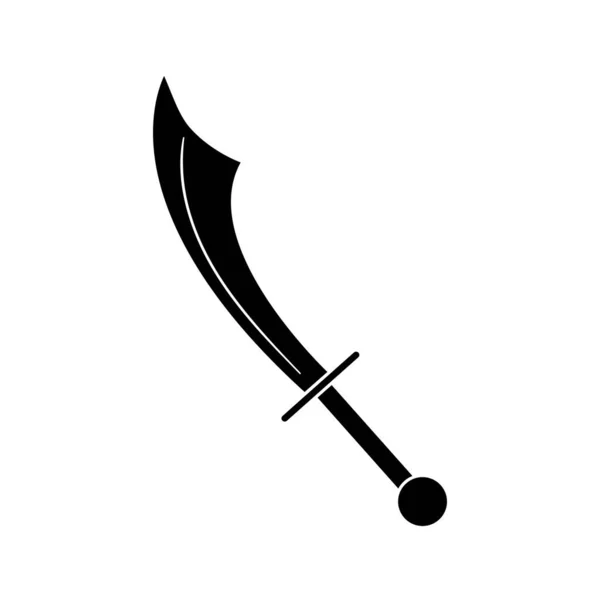 Arabský meč v módním plochém stylu izolovaný. Stock vektorová ilustrace. — Stockový vektor