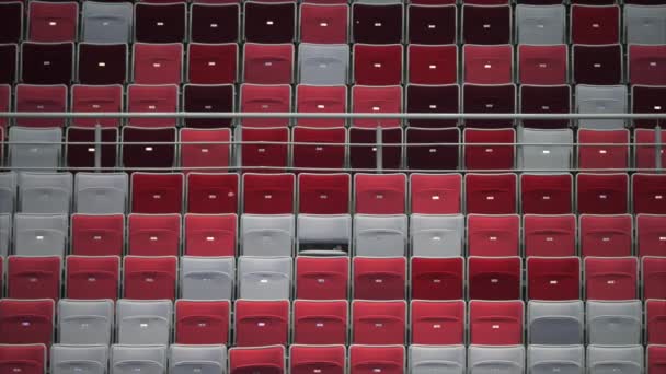 Filas de asientos de tribuna de estadio — Vídeo de stock