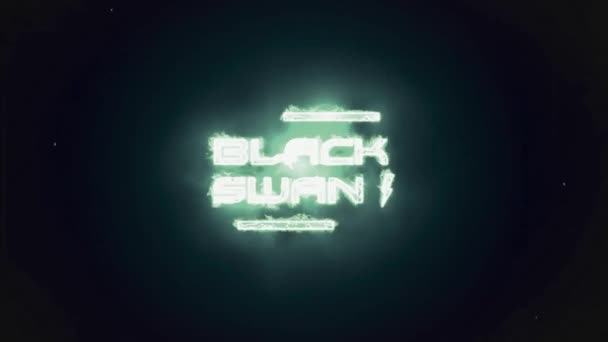 Cisne Negro Looped Animação Texto Infinito Com Efeito Queima Fogo — Vídeo de Stock