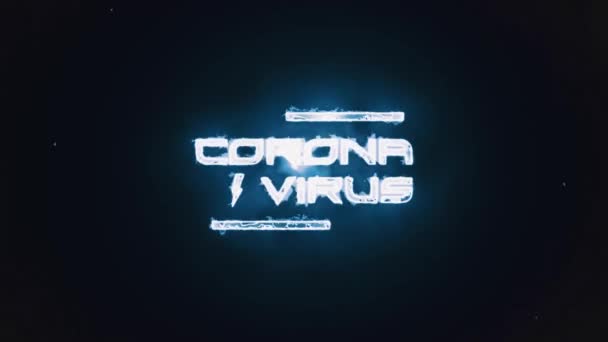 Corona Virus Looped Oändlig Text Animation Med Brand Bränna Effekt — Stockvideo