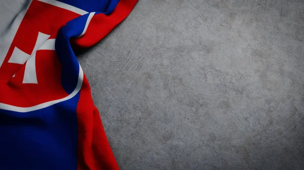 Slovakiens Flagga Konkret Bakgrund Slovakiska Flagga Bakgrund Med Kopia Utrymme — Stockfoto