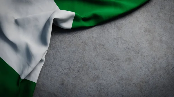 Nigerijská Vlajka Betonovém Pozadí Nigerijská Vlajka Pozadí Kopírovacím Prostorem — Stock fotografie