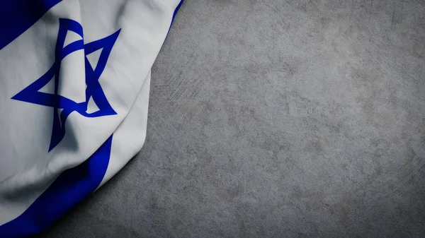 具体的な背景にイスラエルの旗 コピースペースとイスラエルの旗の背景 — ストック写真