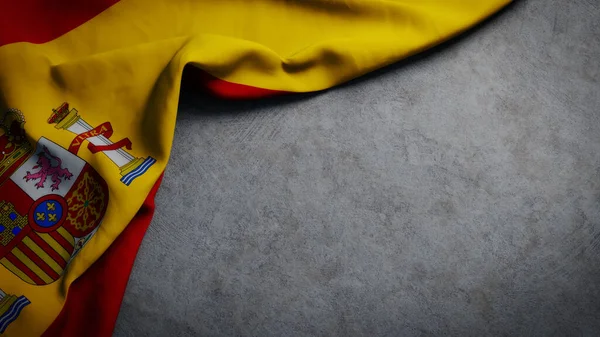 Flag Spain Concrete Backdrop Spanish Flag Background Copy Space — Stock Photo, Image