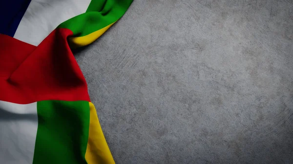 Флаг Центральноафриканской Республики Бетонном Фоне Центральноафриканский Флаг Фон Копировальным Пространством — стоковое фото