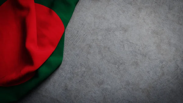 Flagge Von Bangladesch Auf Betonkulisse Bangladesch Flagge Hintergrund Mit Kopierraum — Stockfoto