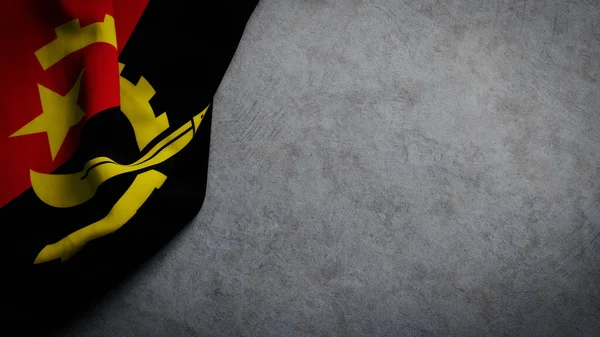 Флаг Анголы Бетонном Фоне Ангольский Флаг Фон Копировальным Пространством — стоковое фото
