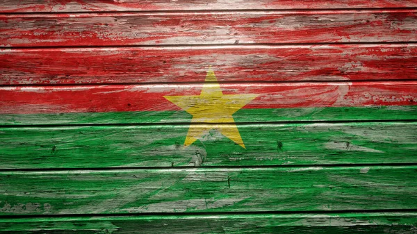 Burkina Faso Flag Painted Weathered Wood Planks — Stock Photo, Image