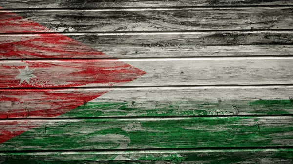 Jordan Flag Painted Weathered Wood Planks — Stock Photo, Image