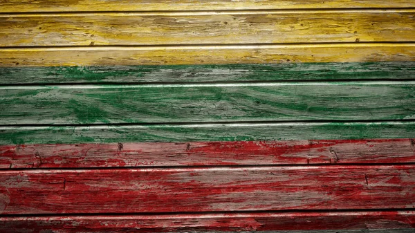 风化木板上的立陶宛国旗 — 图库照片