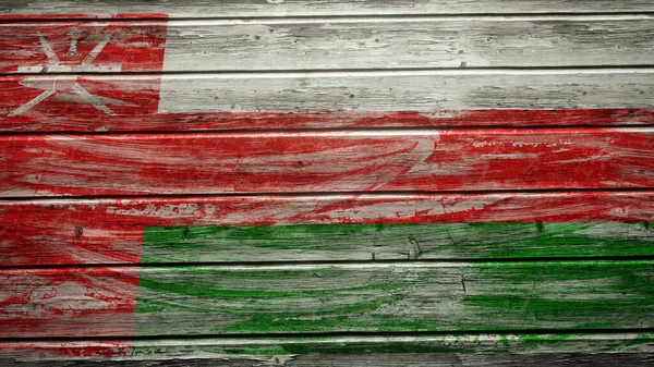 Flaga Omanu Malowana Deskach Drewna Wietrznego — Zdjęcie stockowe