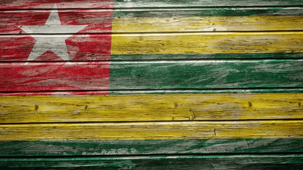 Togo Zászló Festett Időjárású Deszkák — Stock Fotó