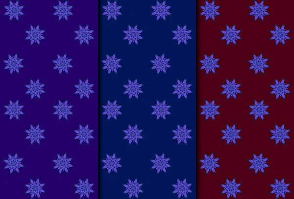 Seamless Pattern Illustrations Purple Flowers Wallpaper Textile — Stock Vector