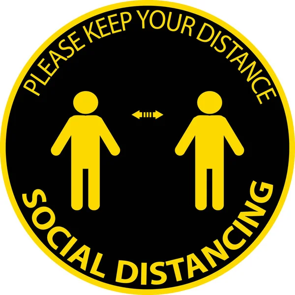 Stand Here Keep Distance Social Distancing Pictograph Clip Art Sign Jogdíjmentes Stock Illusztrációk