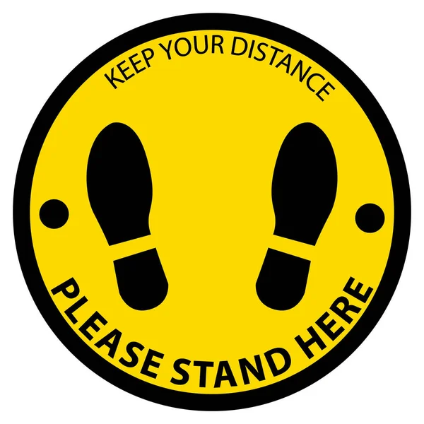Keep Distance Please Stand Here Social Distancing Marke — 스톡 벡터