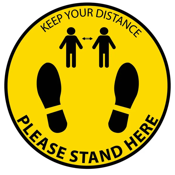 Keep Distance Please Stand Here Icon Notice Clip Art Sign Jogdíjmentes Stock Vektorok