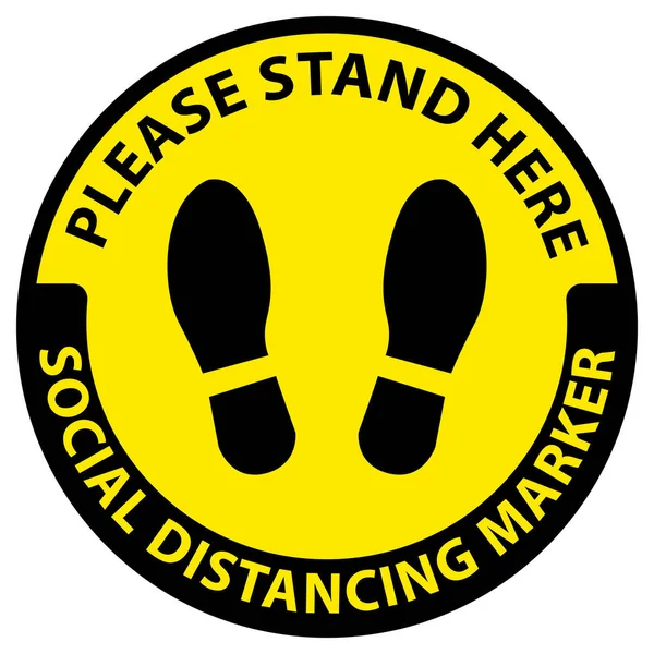 Please Stand Here Social Distancing Marker Clip Art Stock Vektor