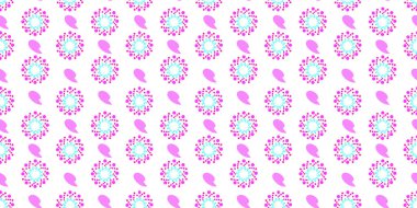 Beyaz arkaplanda mavi çiçekli pürüzsüz desen  