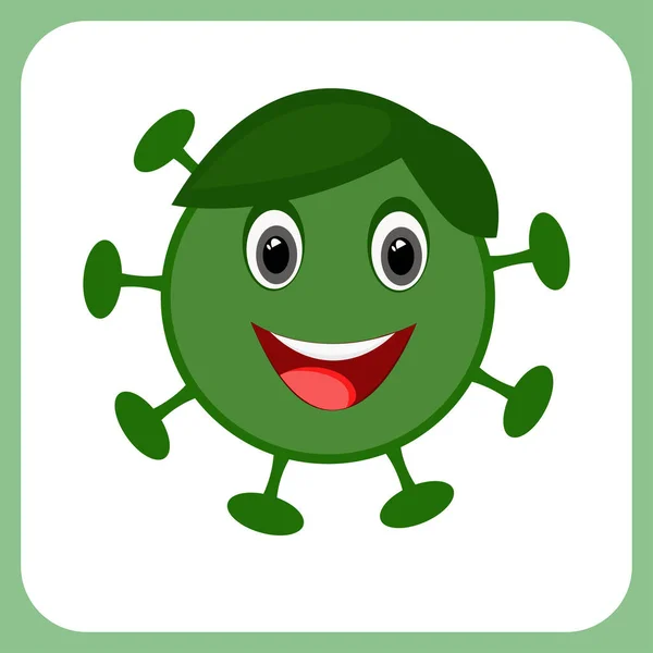 Coronavirus Mit Haarsymbol Symbol Maskottchen Vektor Illustration — Stockvektor