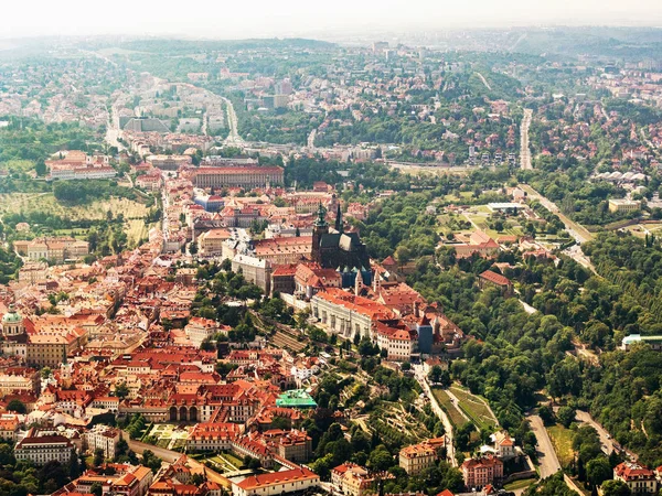 Luftaufnahme Der Prager Burg Und Des Veitsdoms Tschechische Republik Rundumblick — Stockfoto