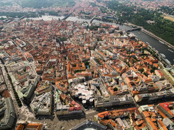 Vista Aérea Sobre Praga City República Checa Cidade Velha Praça — Fotografia de Stock