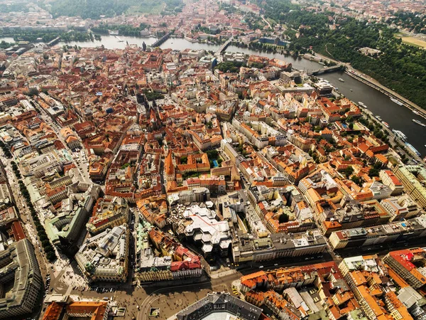 Vista Aérea Sobre Praga City República Checa Cidade Velha Praça — Fotografia de Stock
