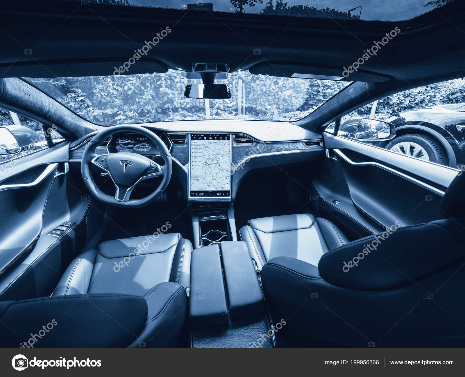 Grube Niederlande Mai 2018 Leder Luxus Interior Elektroauto