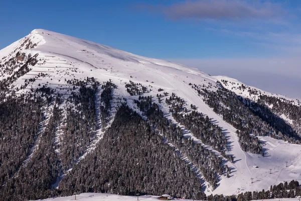 Dolomites Domaine Skiable Avec Belles Pentes Piste Ski Vide Hiver — Photo