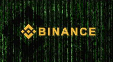 Binance bir finans borsası. Şifreli Para Birimi konsepti. Kripto para birimi BNB Binance madeni parası
