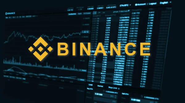 Binance Finance Exchange Market Crypto Currency Background Concept Cryptocurrency Bnb — Stock Photo, Image