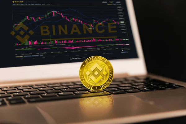 Binance は、金融取引所市場です。暗号通貨背景コンセプト. ロイヤリティフリーのストック写真