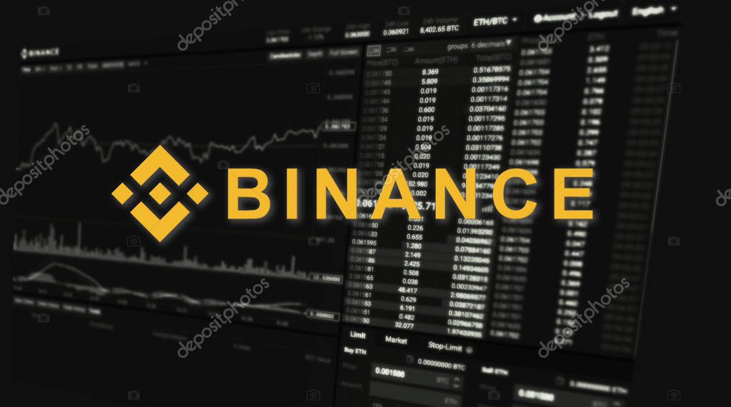 Binance is a finance exchange market. Crypto Currency background concept. Cryptocurrency BNB Binance coin