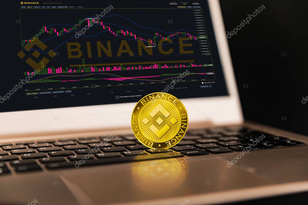Binance is a finance exchange market. Crypto Currency background concept. Cryptocurrency BNB Binance coin